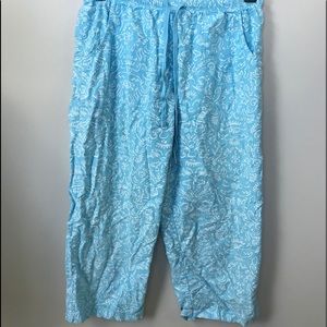 Light & Flowy Blue Patterned Fresh Produce Pants